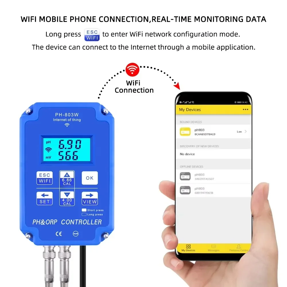 Thermometer Digital - PH-803 Digitale 2&1 PH ORP Redox